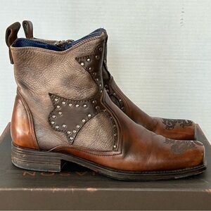 Mark Nason Rock Lives Studded Cross Dragon 'Griffin' Leather Boots/Size 7.5